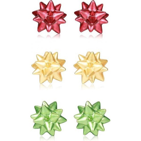 3 Pairs Christmas Earrings For Women Xmas Jewelry Bow Stud Earrings Green Red Gold Holiday Christmas Bow Earrings Set Christmas Gifts 3 Pairs Christmas Earrings For Women Xmas Jewelry Bow Stud Earrings Green Red Gold Holiday Christmas Bow Earrings Set Christmas Gifts